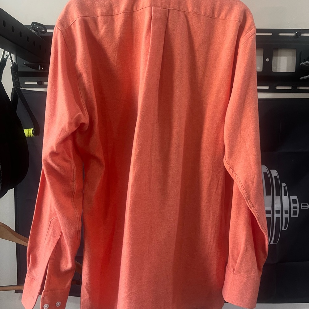 Gitman Bros Men’s Vintage Orange Flannel Button Down Shirt Size L Made In USA - Picture 2 of 5